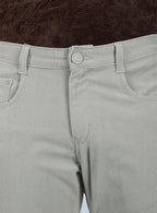 Slim Fit Mid Blue Corduroy Pants for Men