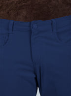 Slim Fit Mid Blue Corduroy Pants for Men