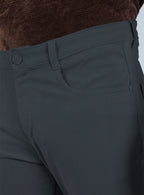 Slim Fit Mid Blue Corduroy Pants for Men