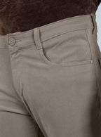 Slim Fit Mid Blue Corduroy Pants for Men