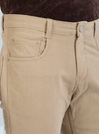 Slim Fit Mid Blue Corduroy Pants for Men