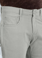 Slim Fit Mid Blue Corduroy Pants for Men
