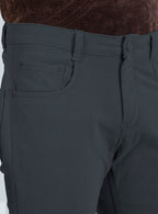 Slim Fit Mid Blue Corduroy Pants for Men