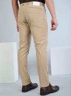 Slim Fit Mid Blue Corduroy Pants for Men