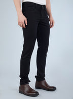 Smart Slim Fit Black Denim Jeans for Men