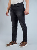 Smart Slim Fit Charcoal Black Denim Jeans for Men