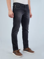 Smart Slim Fit Charcoal Black Denim Jeans for Men