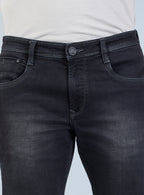 Smart Slim Fit Charcoal Black Denim Jeans for Men