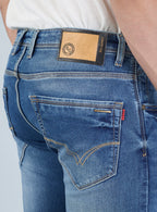 Smart Slim Fit Light Blue Washed Denim Jeans for Men
