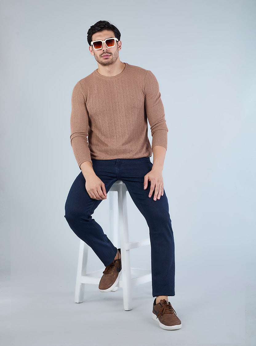 Smart Slim Fit Navy Denim Jeans for Men