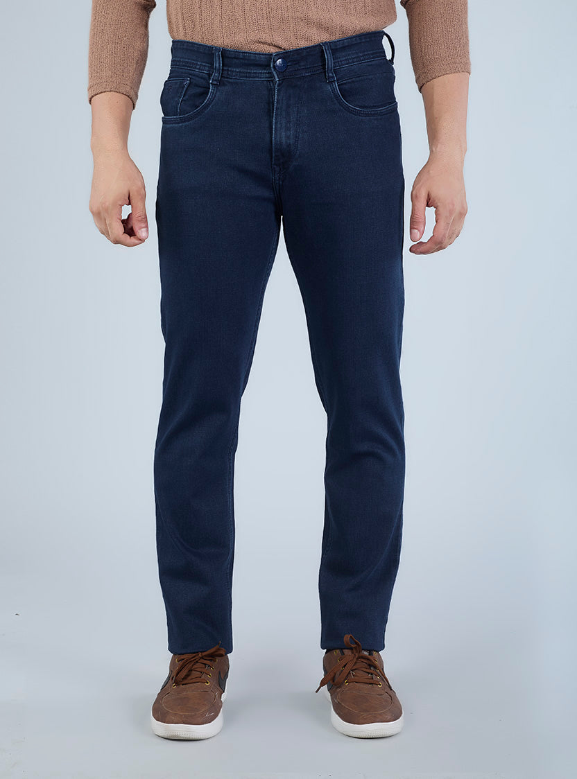 Smart Slim Fit Navy Denim Jeans for Men