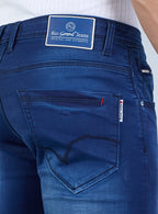 Smart Slim Fit Blue Washed Denim Jeans for Men