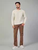 Brown Straight Fit Denim Jeans for Men