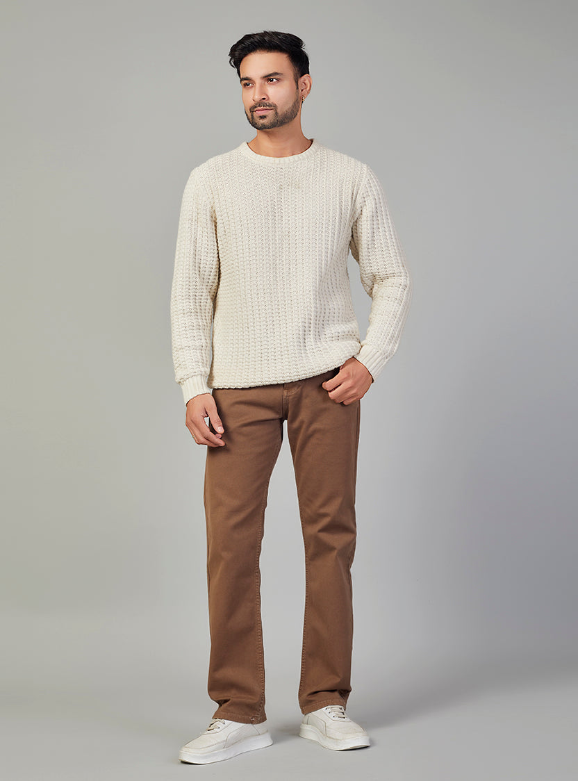Brown Straight Fit Denim Jeans for Men