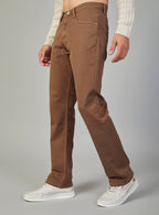 Brown Straight Fit Denim Jeans for Men