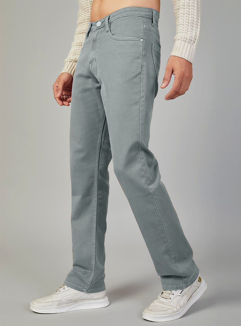Brown Straight Fit Denim Jeans for Men