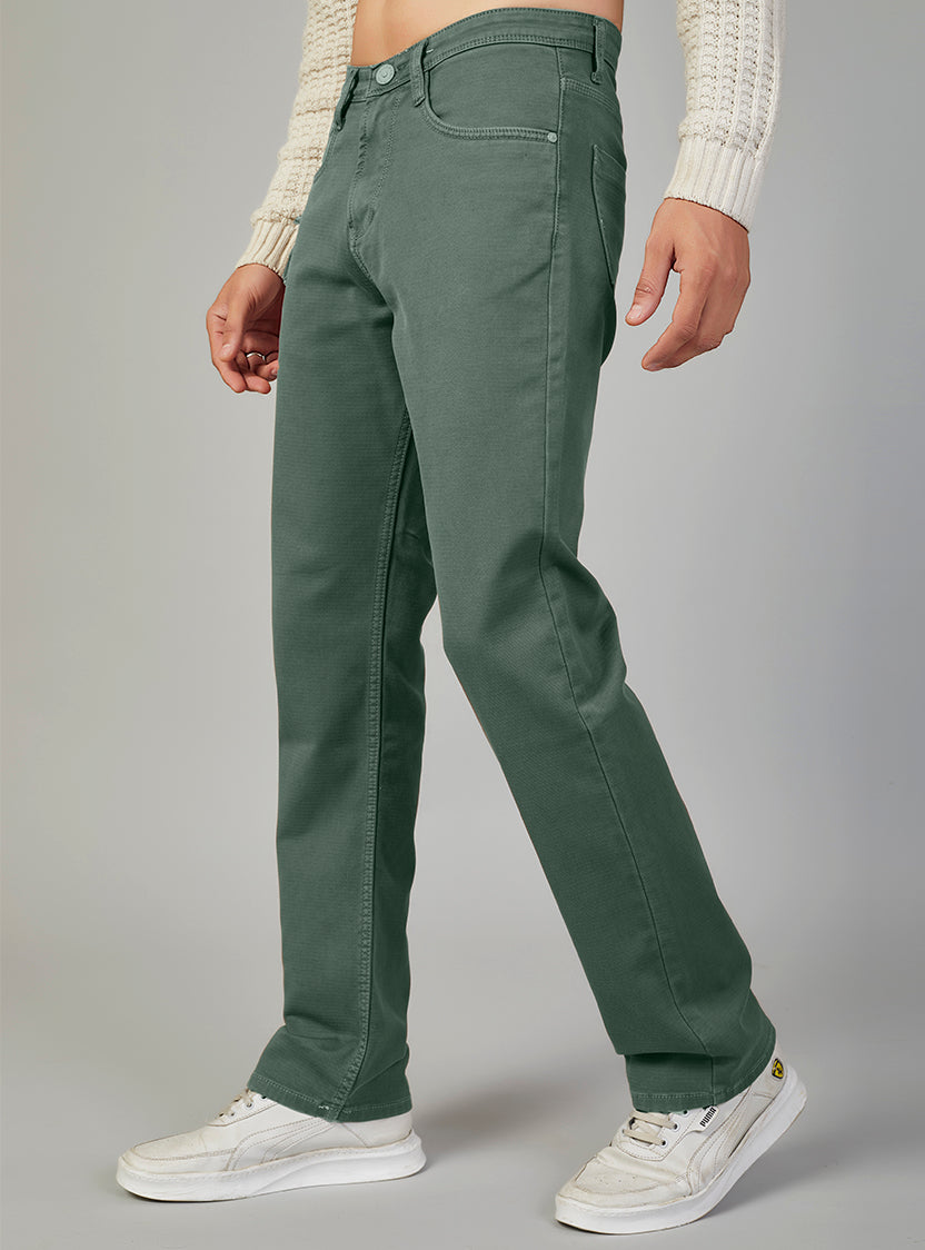 Brown Straight Fit Denim Jeans for Men