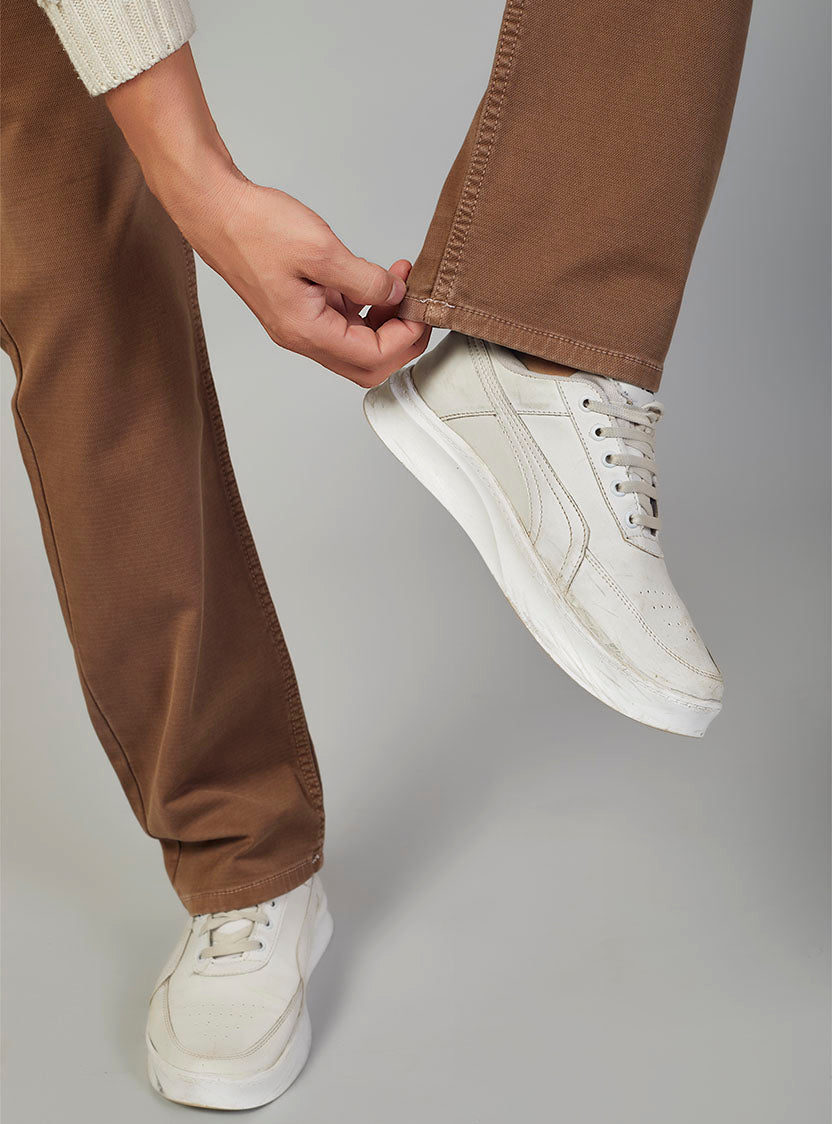 Brown Straight Fit Denim Jeans for Men