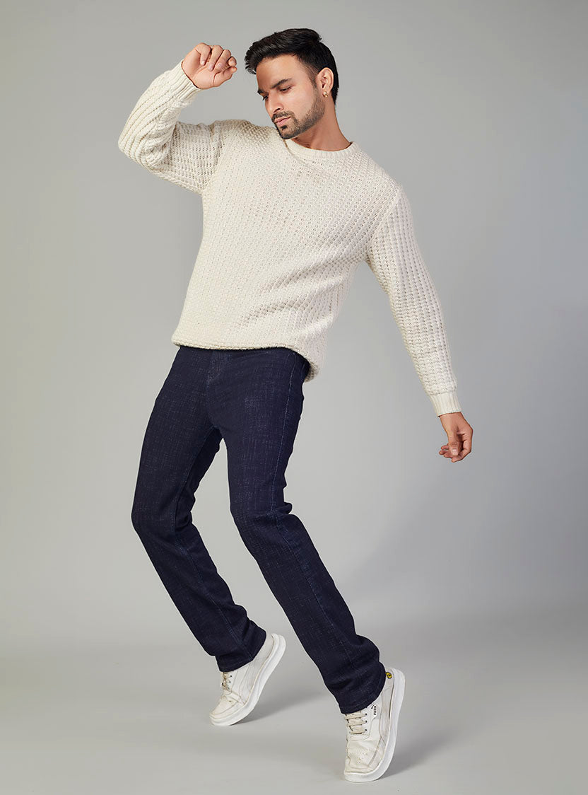 Dark Indigo Straight Fit Denim Jeans for Men