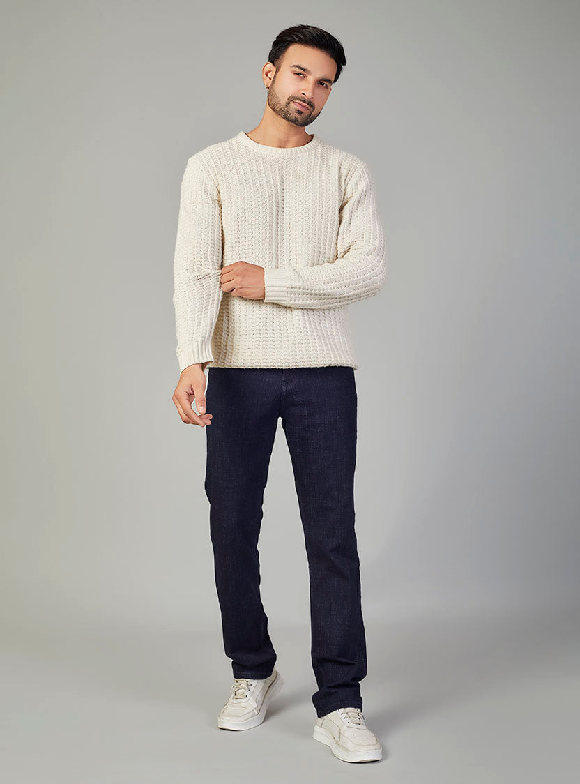 Dark Indigo Straight Fit Denim Jeans for Men