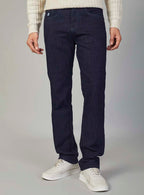 Dark Indigo Straight Fit Denim Jeans for Men