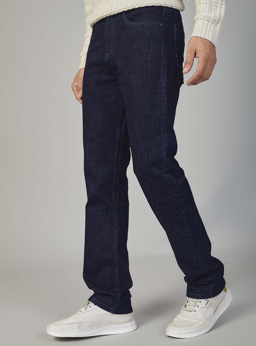 Dark Indigo Straight Fit Denim Jeans for Men