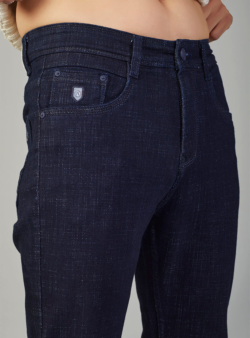 Dark Indigo Straight Fit Denim Jeans for Men