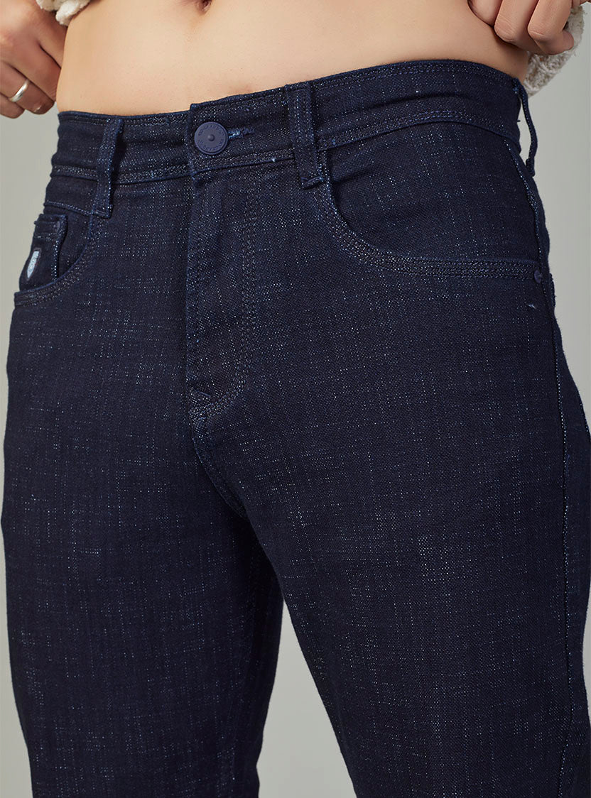 Dark Indigo Straight Fit Denim Jeans for Men