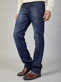 Dark Blue Straight Fit Denim Jeans for Men