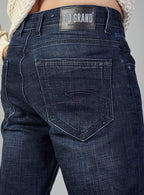 Dark Blue Straight Fit Denim Jeans for Men