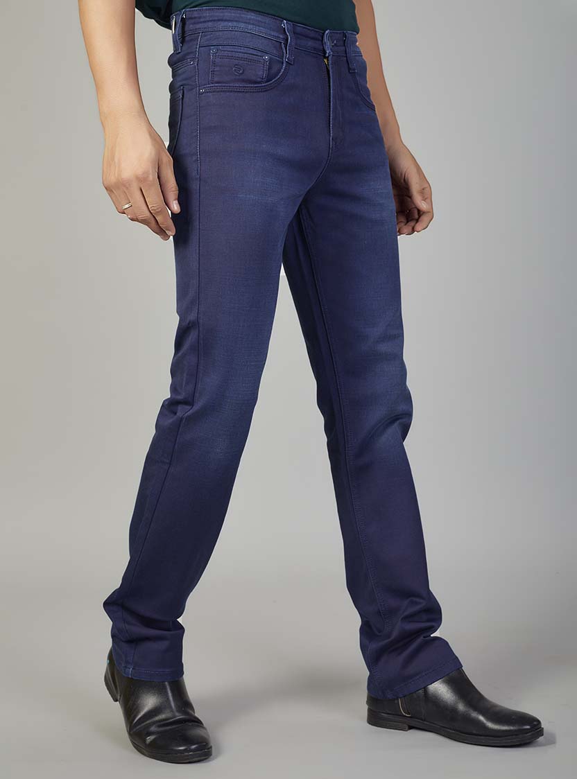Tidal Blue Straight Fit Denim Jeans for Men
