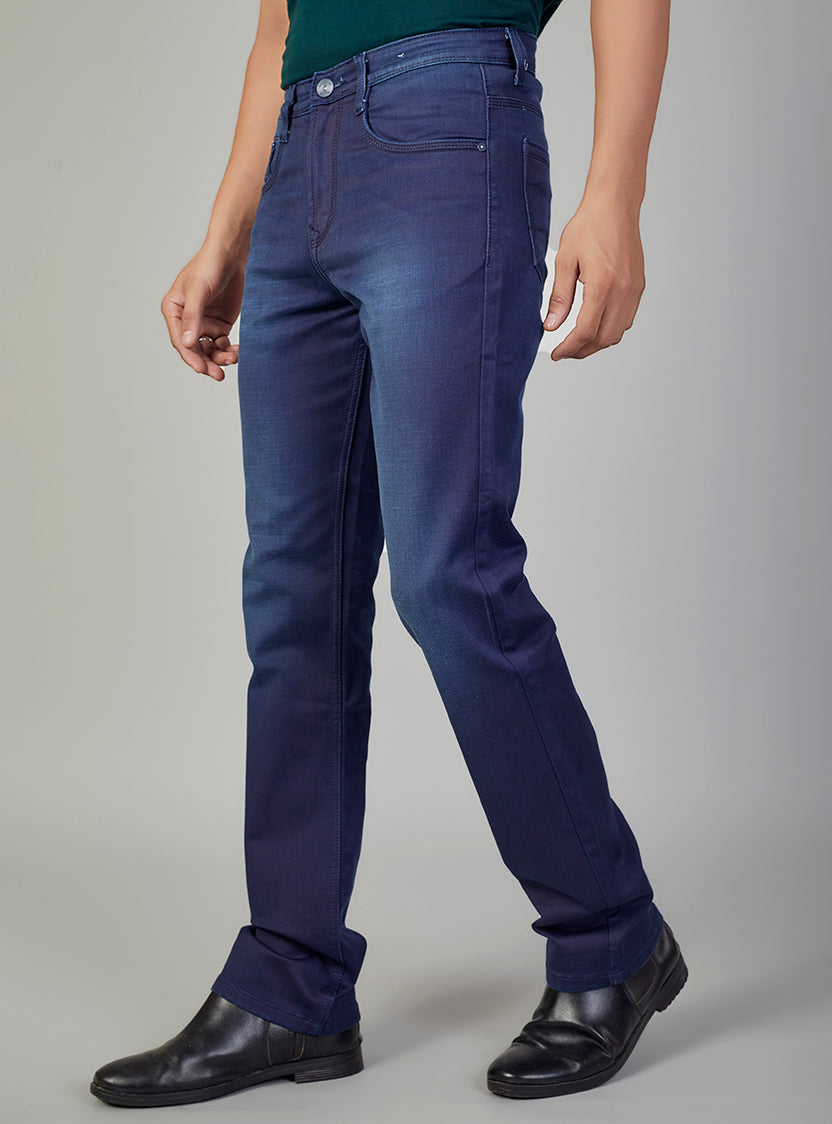 Tidal Blue Straight Fit Denim Jeans for Men