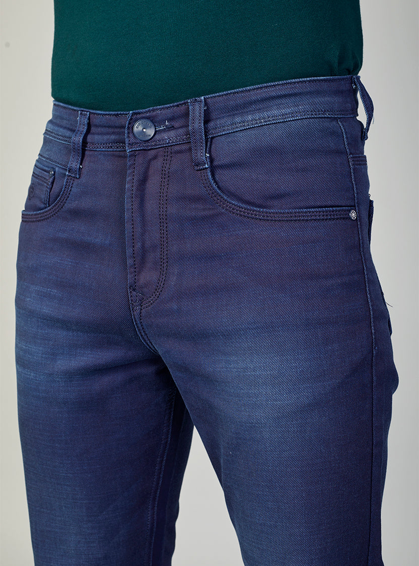 Tidal Blue Straight Fit Denim Jeans for Men