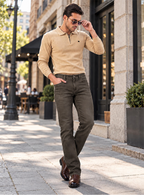 Brown Straight Fit Denim Jeans for Men