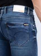 Smart Slim Fit Mid Blue Faded Denim Jeans for Men