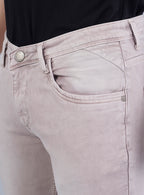 Smart Slim Fit Light Beige Washed Denim Jeans for Men
