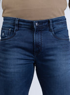 Smart Deep Indigo Blue Slim Denim Jeans for Men