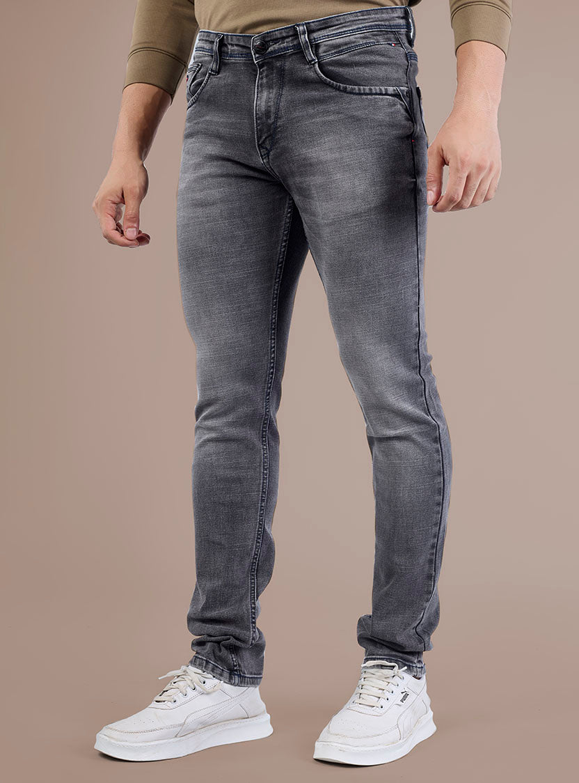 Faded Black Slim Fit Denim Jeans