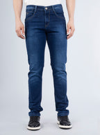 Smart Slim Fit Mid Blue Denim Jeans for Men