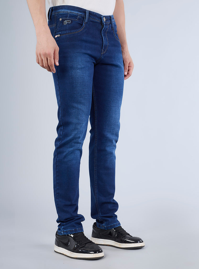 Smart Slim Fit Mid Blue Denim Jeans for Men