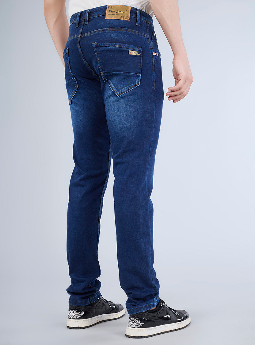 Smart Slim Fit Mid Blue Denim Jeans for Men
