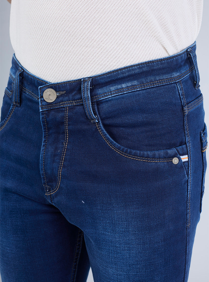 Smart Slim Fit Mid Blue Denim Jeans for Men